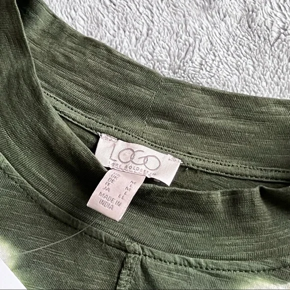 NWT LOGO By Lori Goldstein Coleigh Tunic Top Long Sleeve Cotton Green Tie Dye - Picture 3 of 13